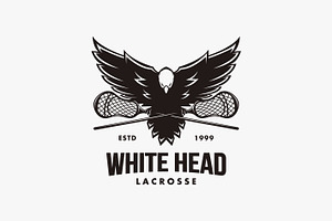 white head eagle lacrosse logo, a Branding & Logo Template by DOMHOUZE