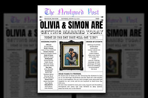 Newspaper Wedding Program Template