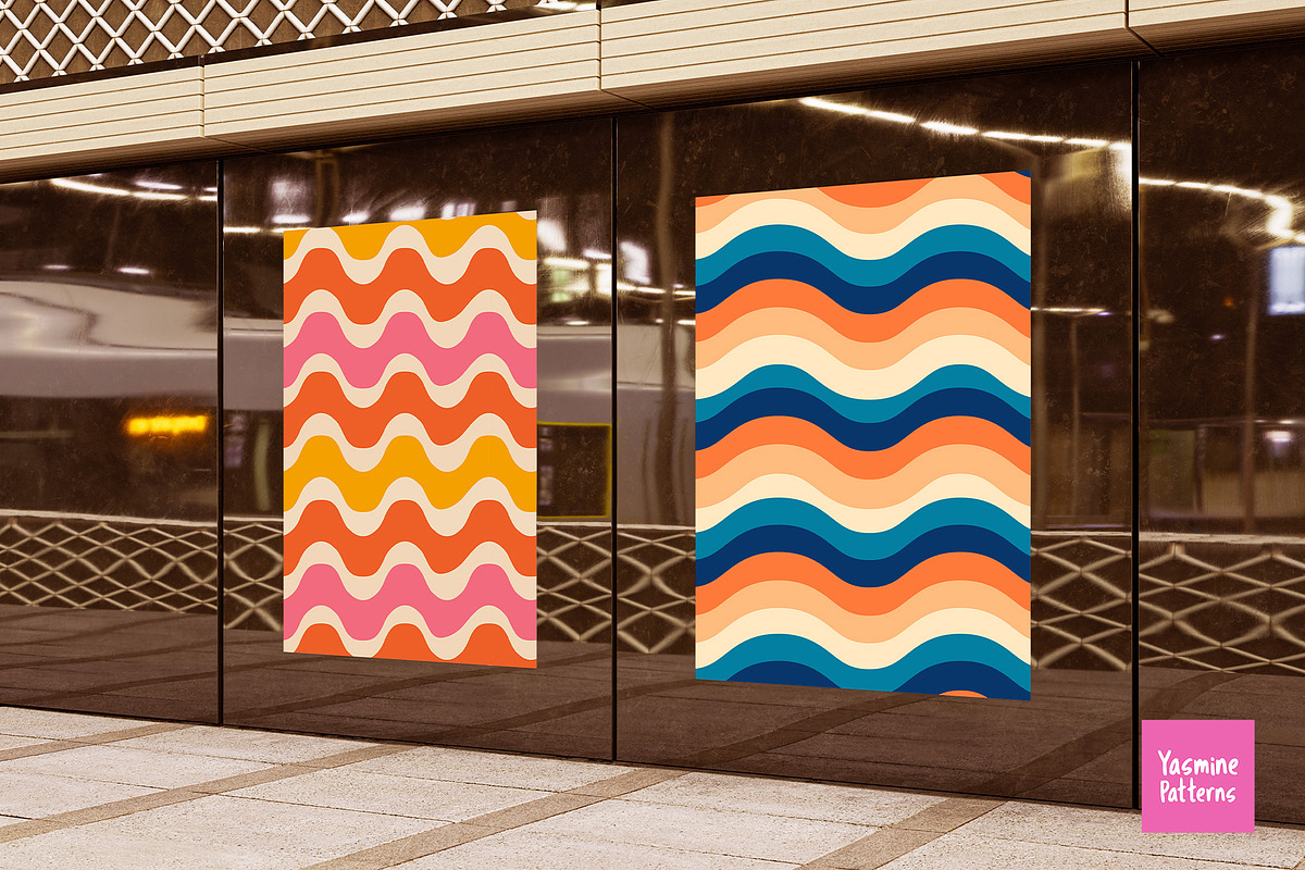 Groovy Waves Seamless Patterns, a Pattern Graphic by Yasmine Patterns (Photo 4 of 8)