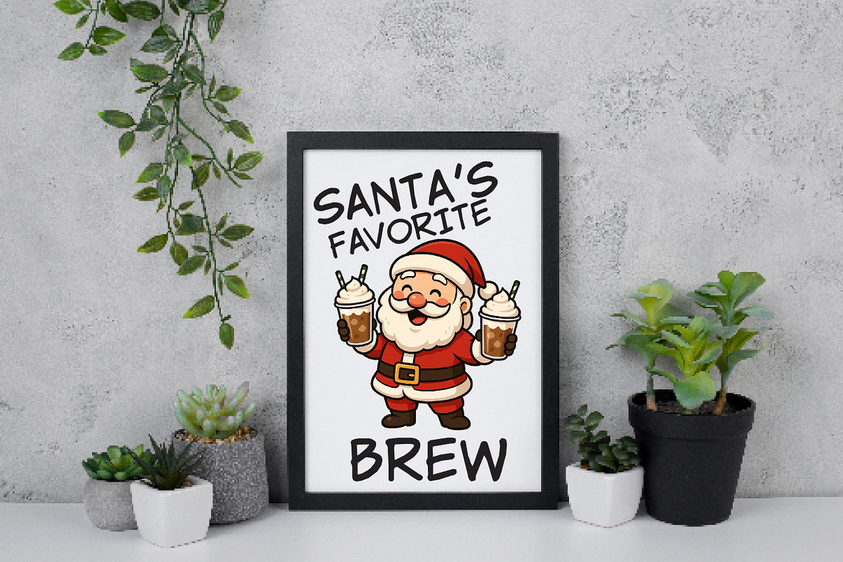 Christmas Santa's Favorite Coffee Pn, an Illustration by Daily.Designs (Photo 5 of 5)