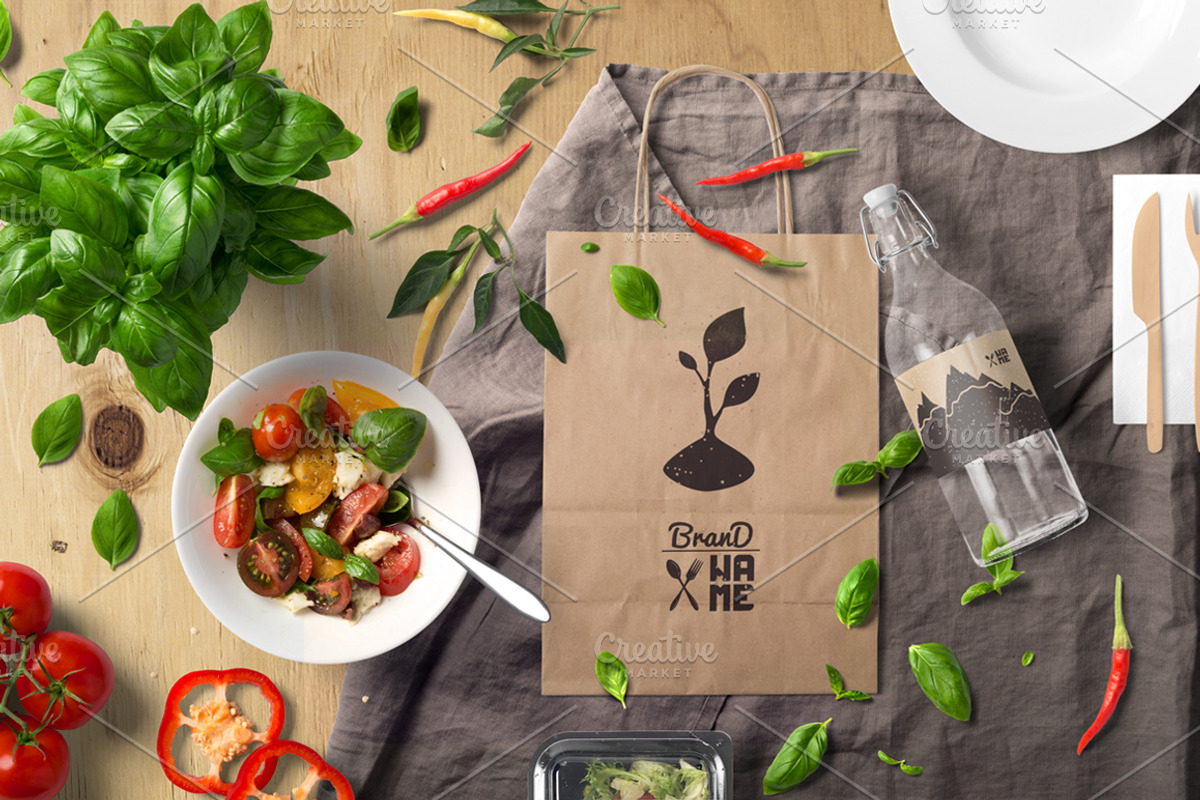 4 Eco Food Logos, a Branding & Logo Template by Zhemchuzhina (Photo 2 of 5)