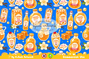 Cute Caramel Cream Soda Seamless, a Background Graphic by K.JackArtwork (Thumbnail 1 of 8)