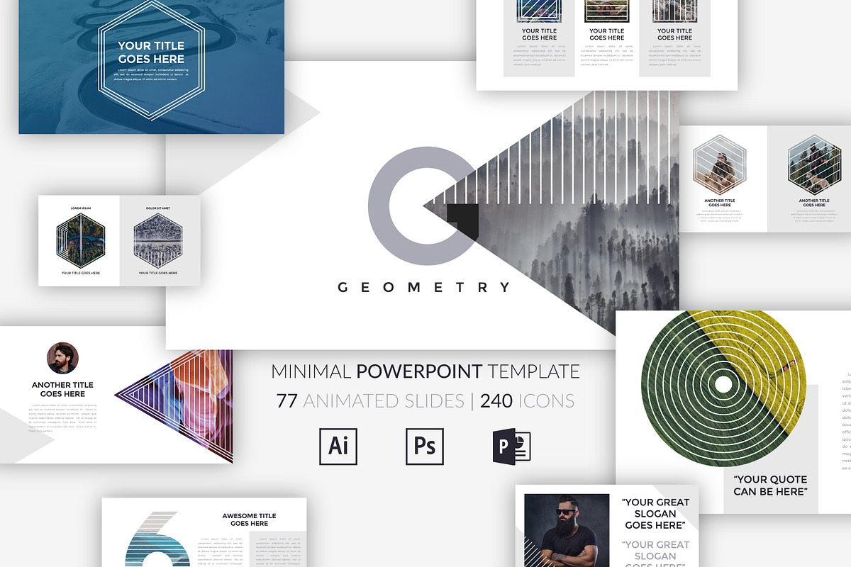 GEOMETRY.Minimal Powerpoint Template, a Presentation Template by Andrew Kras Design (Photo 7 of 7)