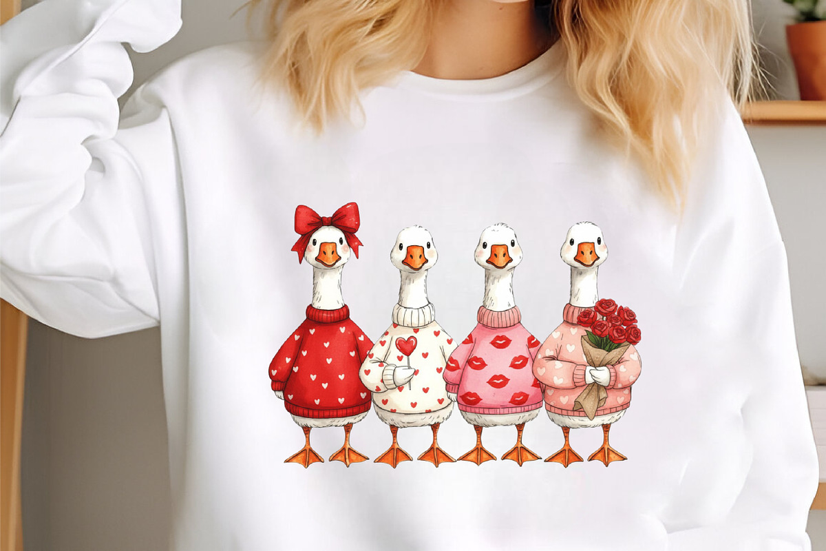 Cute Goose Valentines Day Png, an Illustration by designcity5 (Photo 1 of 9)