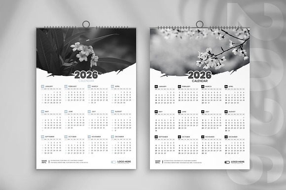 2026 One Page Calendar Design