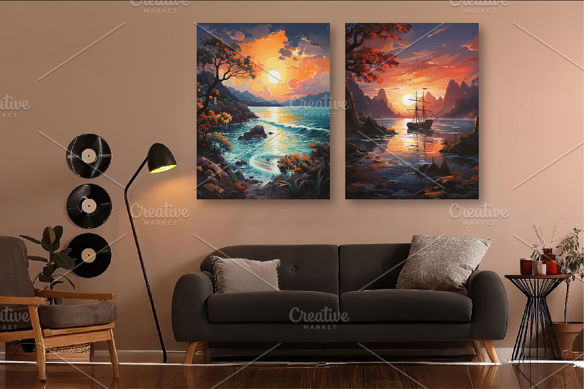 Landscape Painting Art 03. Wall Art., a Decorative Illustration by KENO Mascots (Photo 6 of 7)