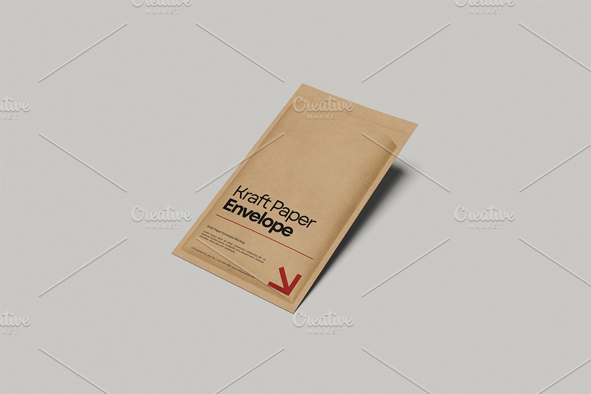 Kraft Paper Envelope Mockup, a Merchandise Mockup by Gatamotion (Photo 3 of 5)