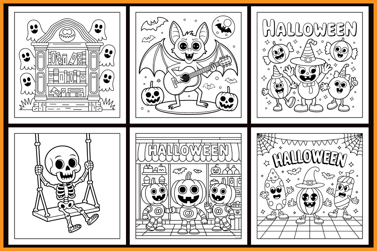 Halloween Bold & Easy Coloring Book, a Seasonal Illustration by protabsorkar11 (Photo 3 of 4)
