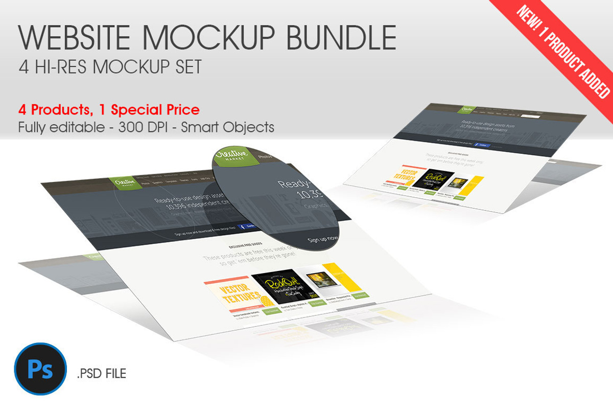 Website Mockup Bundle, a Device Mockup by 8Link (Photo 1 of 5)