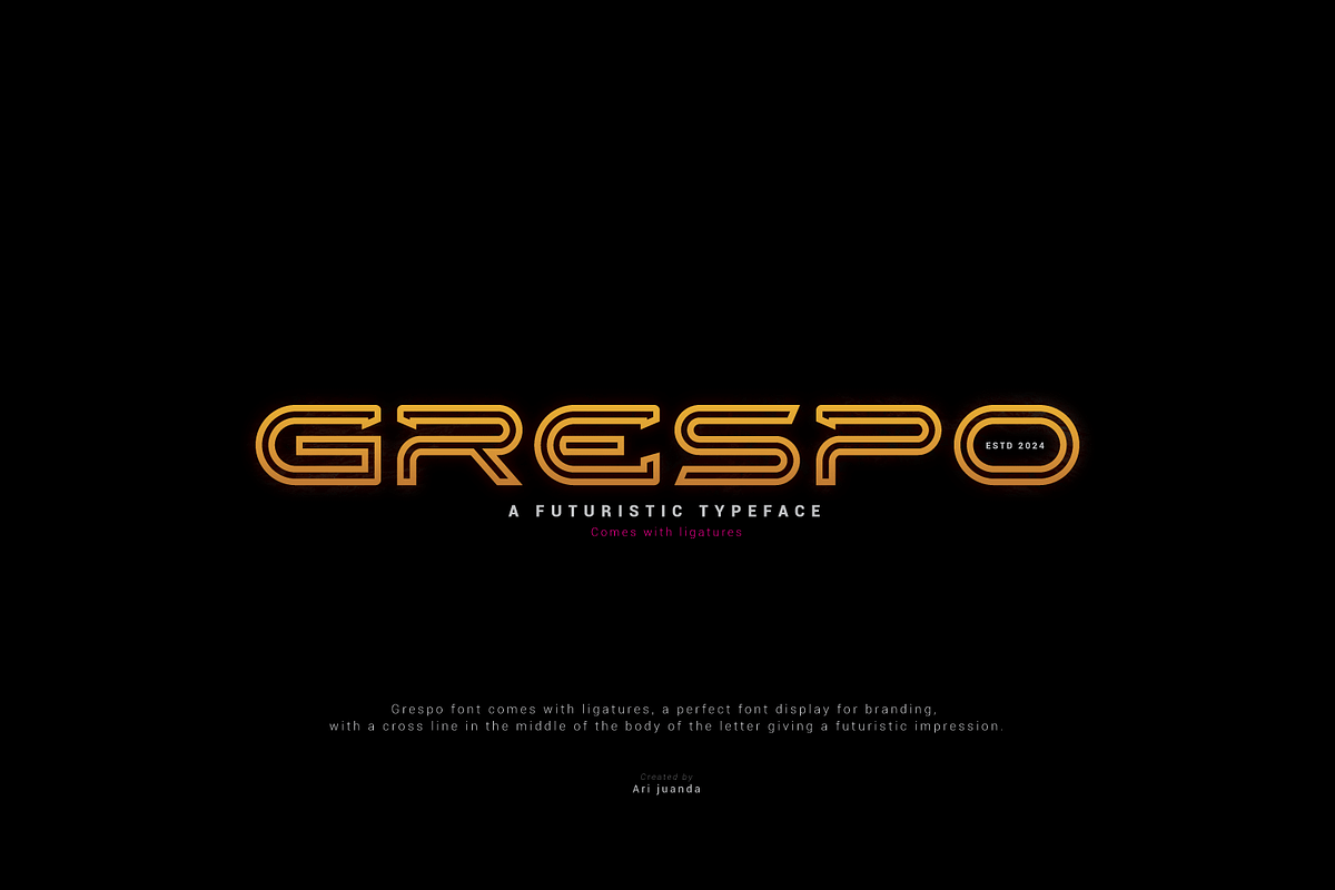 Grespo a typeface, a Sans Serif Font by Linecreative (Photo 1 of 7)