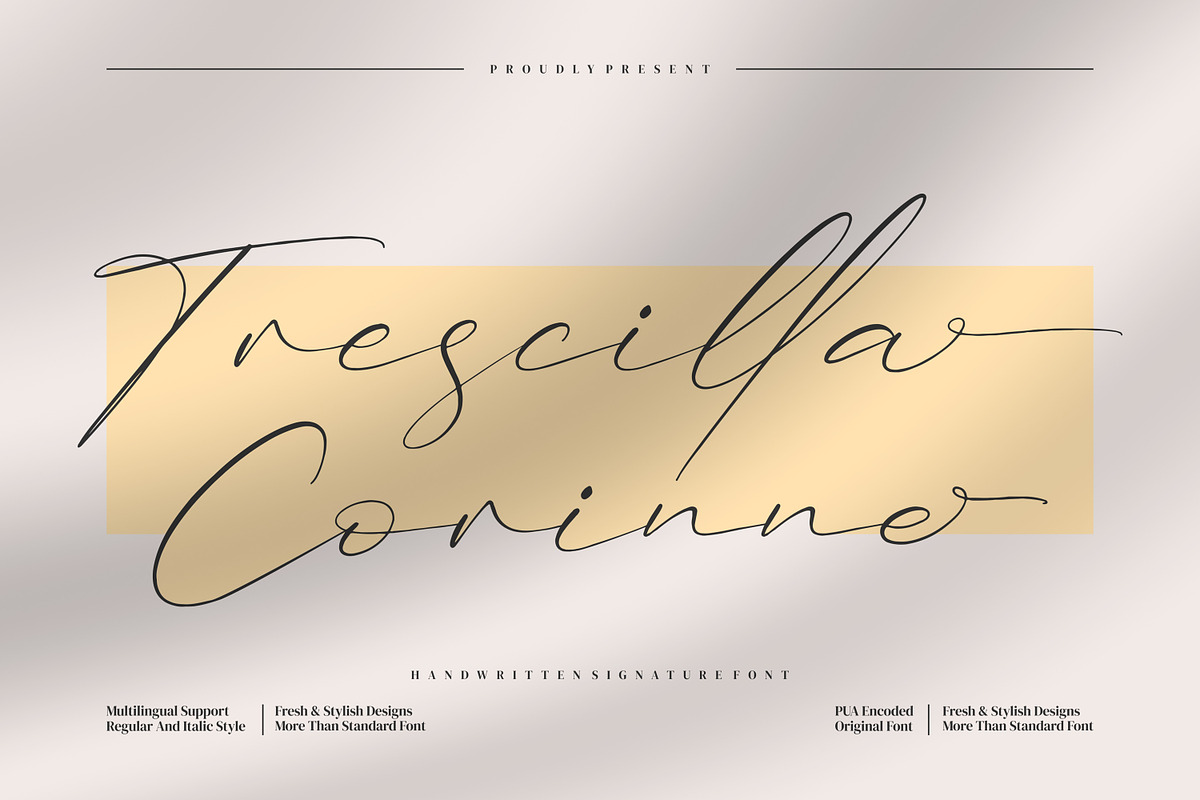 Trescilla Corinne, a Handwritten Font by Integritype Studio (Photo 1 of 8)