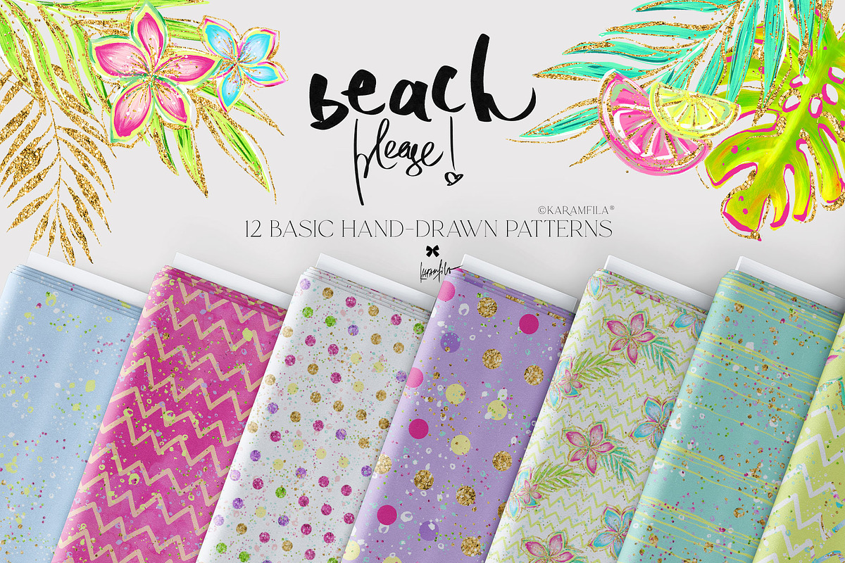 Chevron Stripped Tropical Patterns, a Pattern Graphic by KaramfilaS (Photo 2 of 15)
