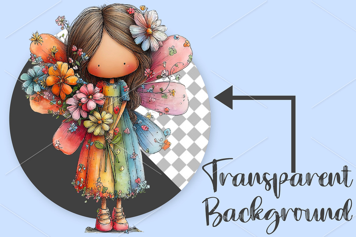 Whimsical Spring Rainbow Girl PNG, a Seasonal Illustration by Canvas Craft (Photo 2 of 7)