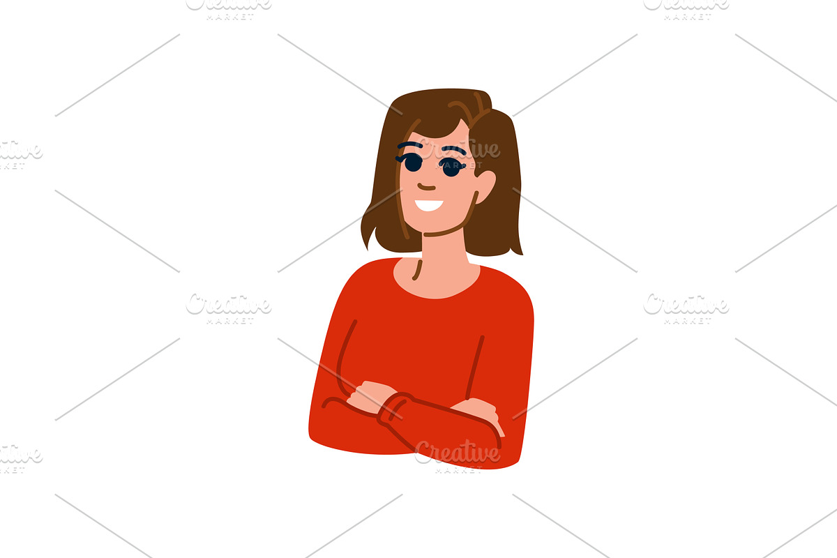 Confident young woman smiling with, a Person Illustration by pikepicture