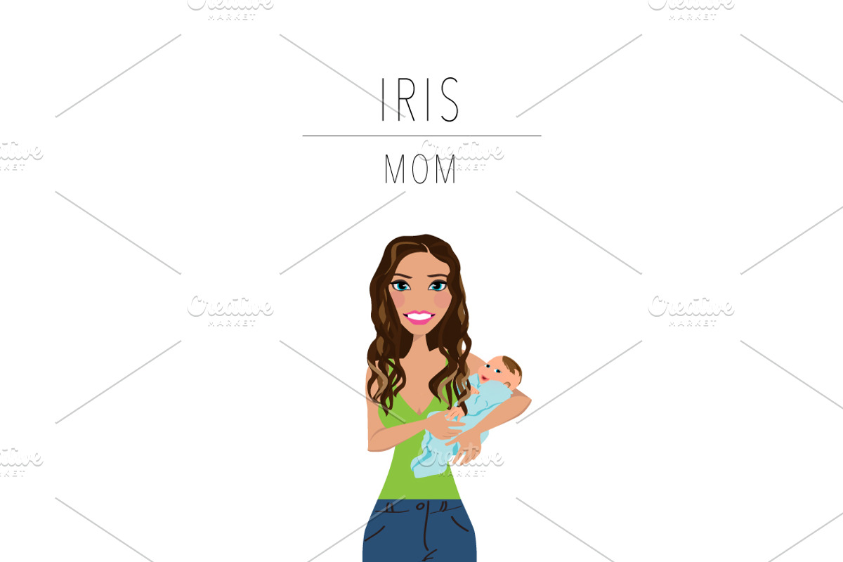 Mom & Baby Portrait Clip Art, a Person Illustration by Lauren Lesley Studio (Photo 12 of 33)