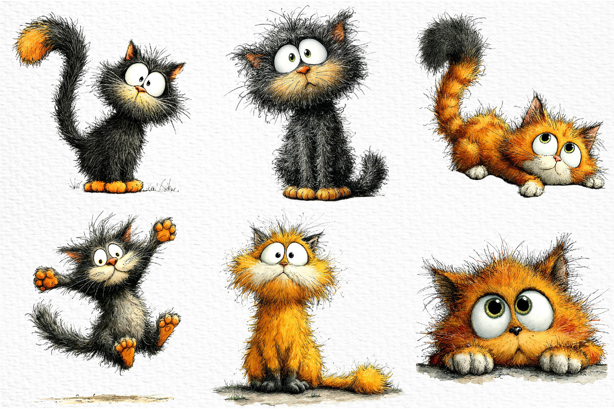 Whimsical Funny Cat PNG, a Seasonal Illustration by Craft Nest (Photo 3 of 8)