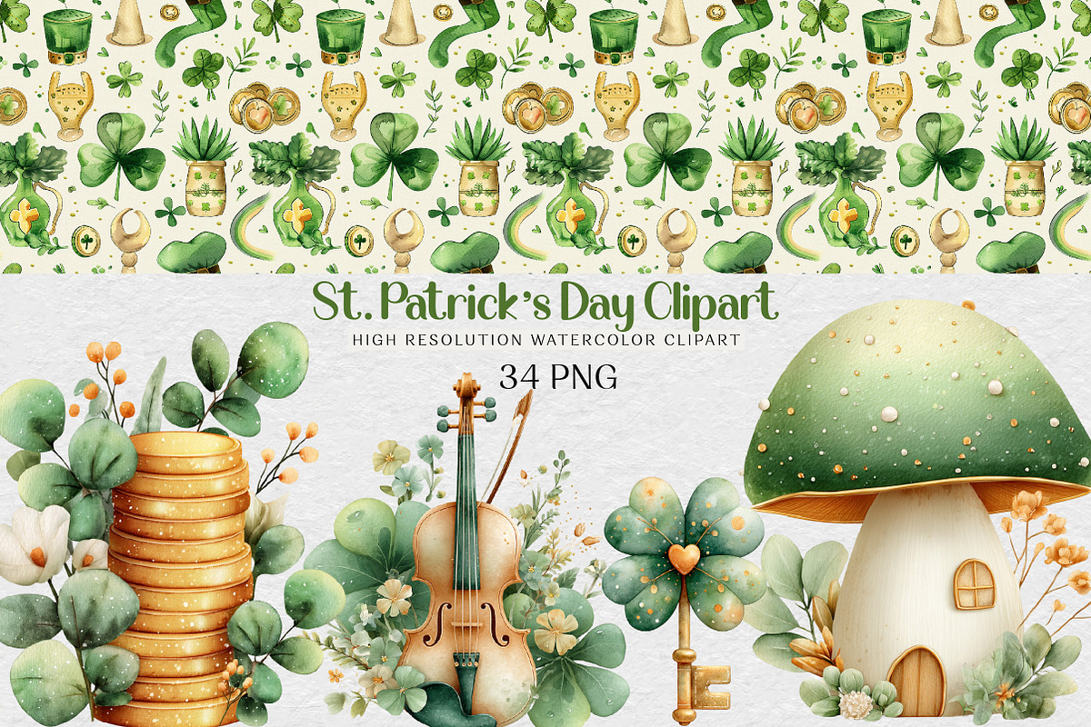 St. Patrick's Day Clipart, an Illustration by DreamCafeArt (Photo 1 of 8)