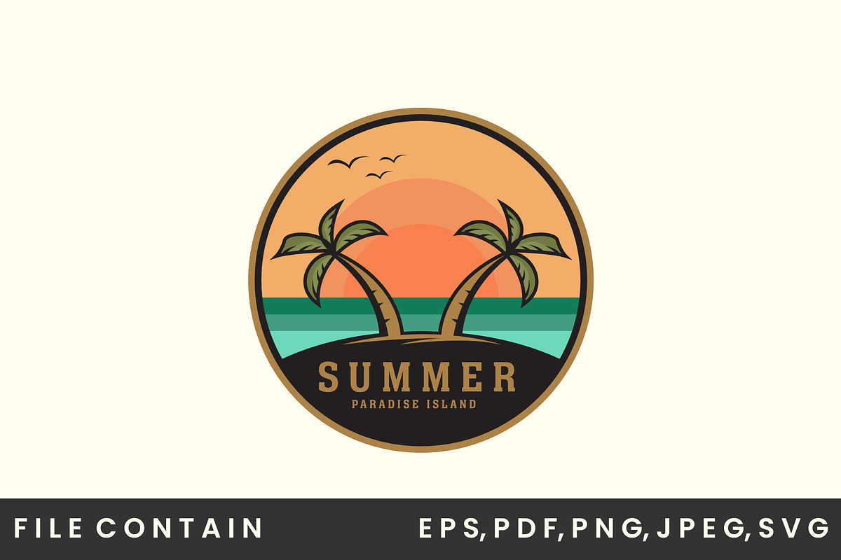 summer logo vector vintage, a Branding & Logo Template by SD 22