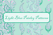 Light Blue Paisley Patterns, a Pattern Graphic by ThaiByGaew (Thumbnail 1 of 3)