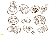 Sweet Halloween Doodle PNG Bundle, a Seasonal Illustration by LemonDesign (Thumbnail 3 of 4)