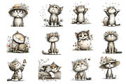 Spring Cat Whimsical Clipart Bundle, an Illustration by Dream Creation (Thumbnail 2 of 6)