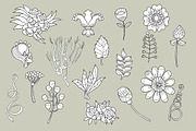 Floral elements doodle set ., an Object Graphic by RAINBOWIRMA (Thumbnail 4 of 4)