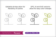Minimal flower icons, an Outline Icon by Picture Window (Thumbnail 5 of 5)