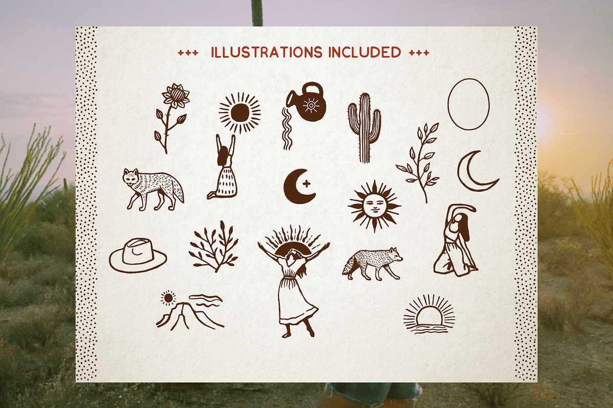 Hand-Drawn Font + Illustrations, a Handwritten Font by Wanderlust Heart Branding (Photo 3 of 6)