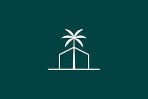 House With Palm Tree Logo, a Branding & Logo Template by kurostd