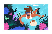 People swim underwater. Scuba diving, a Sport Illustration by PaperTrident (Thumbnail 8 of 9)