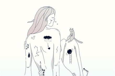 Girl with cat