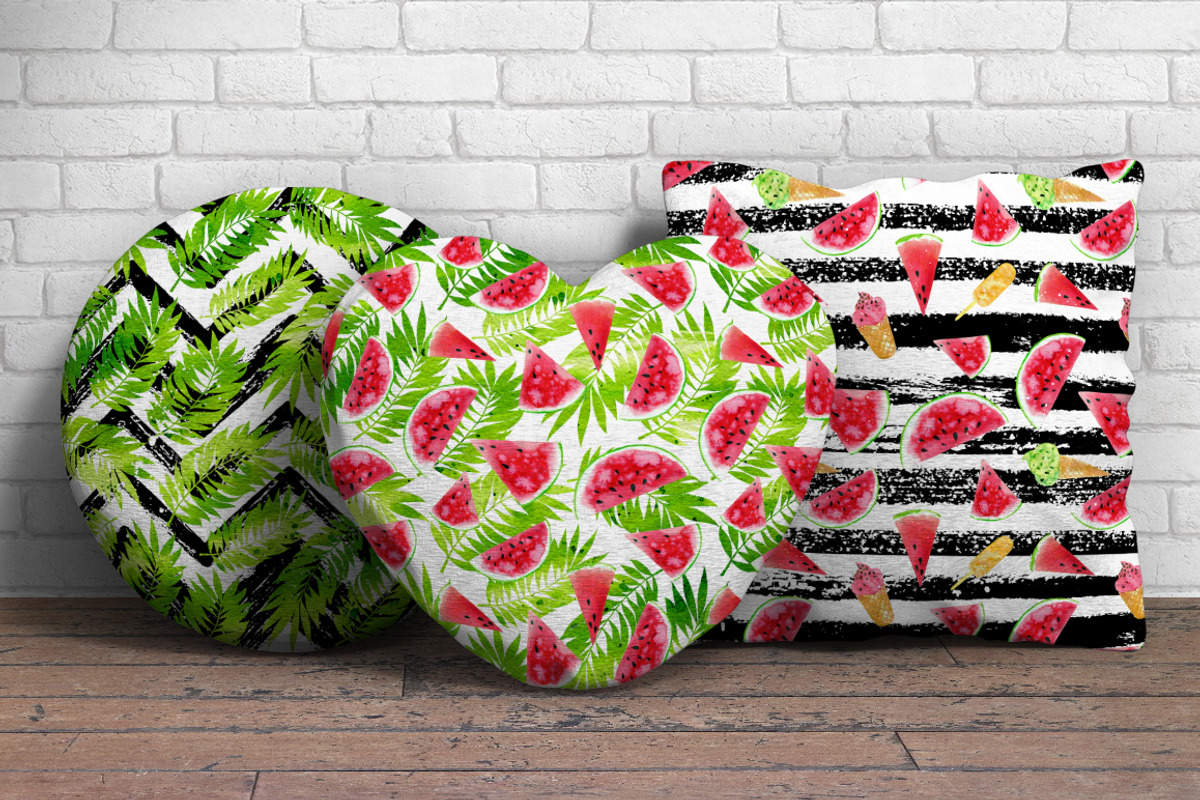Watercolor Watermelons & Ice creams, a Pattern Graphic by Midstream (Photo 8 of 8)
