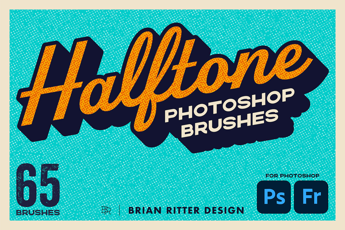 Halftone Photoshop Brushes, a Brush Add-On by Brian Ritter Design (Photo 1 of 9)