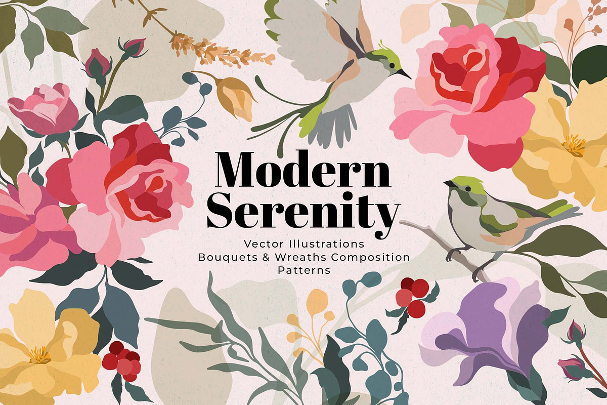 Modern Serenity Floral Edition, a Decorative Illustration by Papatongartist (Photo 1 of 11)