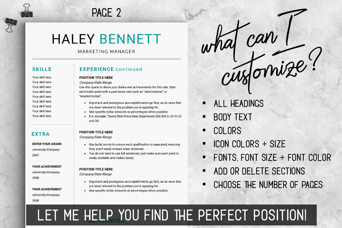 Editable RESUME Template / MS Word, a Resume Template by LevelUpResume (Photo 4 of 5)