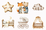 Watercolor Sleepy Animals Clipart, an Illustration by Design Market (Thumbnail 5 of 7)