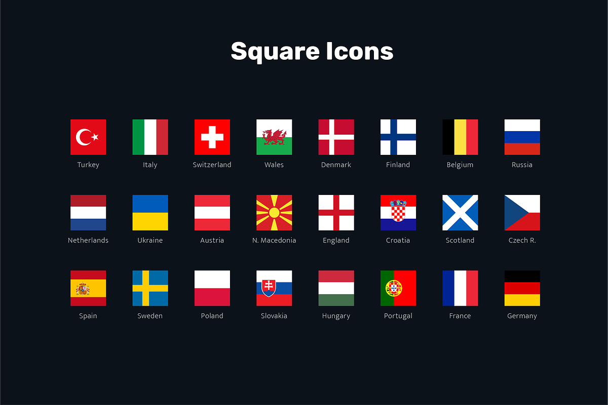 Euro 2020 - Football Icon Flags, an Icon by bvcreates (Photo 3 of 5)