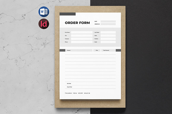 Minimal Order form | Word & InDesign preview 4
