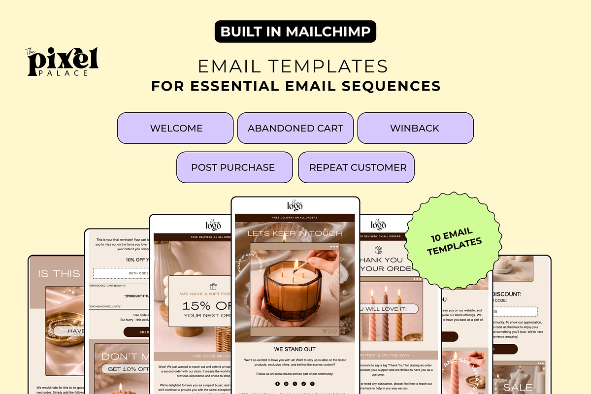 Mailchimp Email Sequence Templates, an Email Template by The Pixel Palace (Photo 1 of 8)