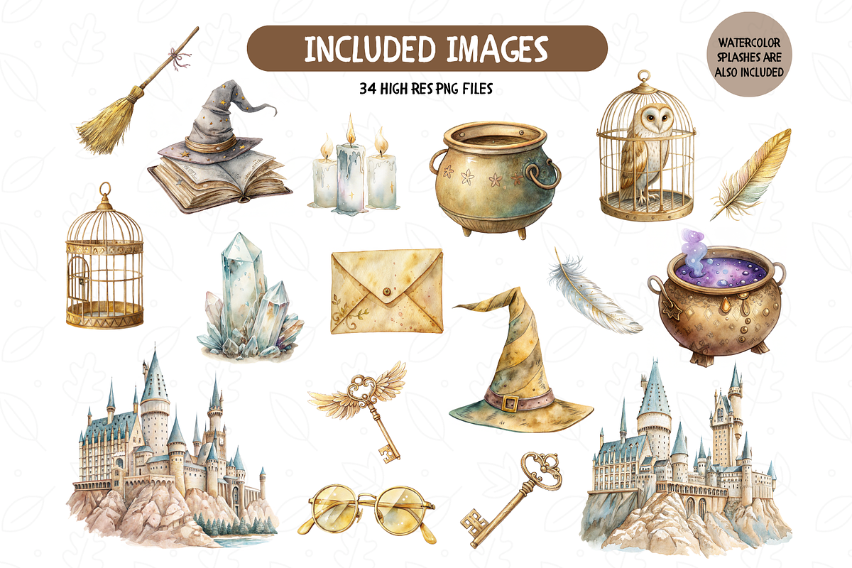 Wizard School Clipart Bundle, an Illustration by TatiMockup (Photo 2 of 4)