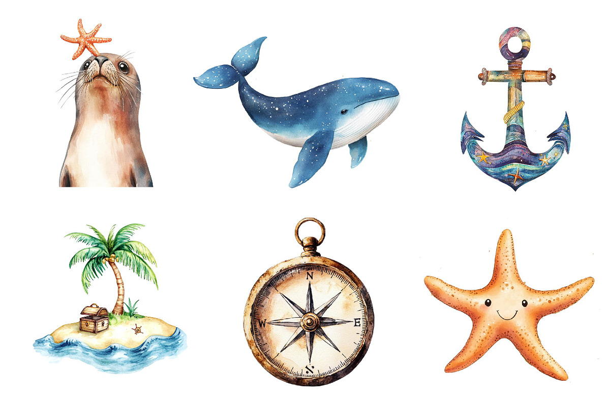 Adventure at Sea Nursery Clipart, an Illustration by CreationArt (Photo 5 of 5)