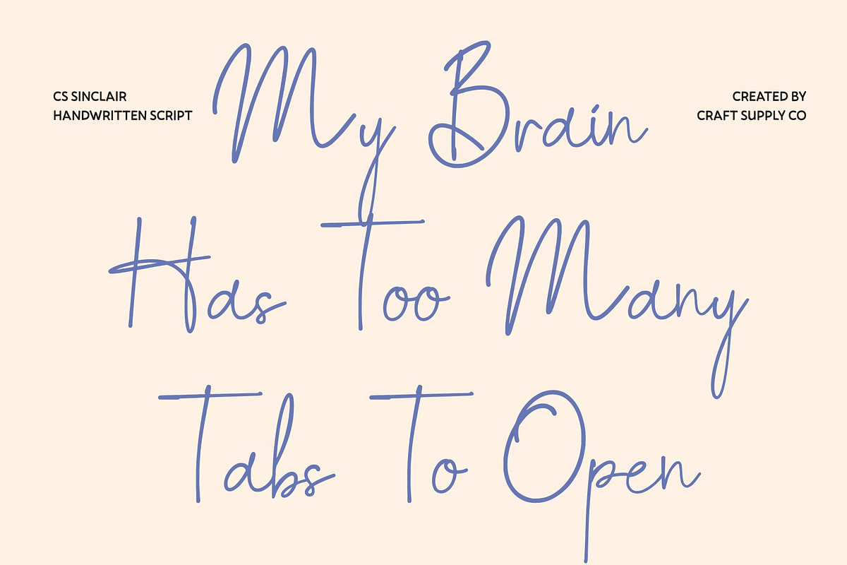 CS Sinclair – Handwritten Script, a Script Font by Craft Supply Co. (Photo 5 of 8)
