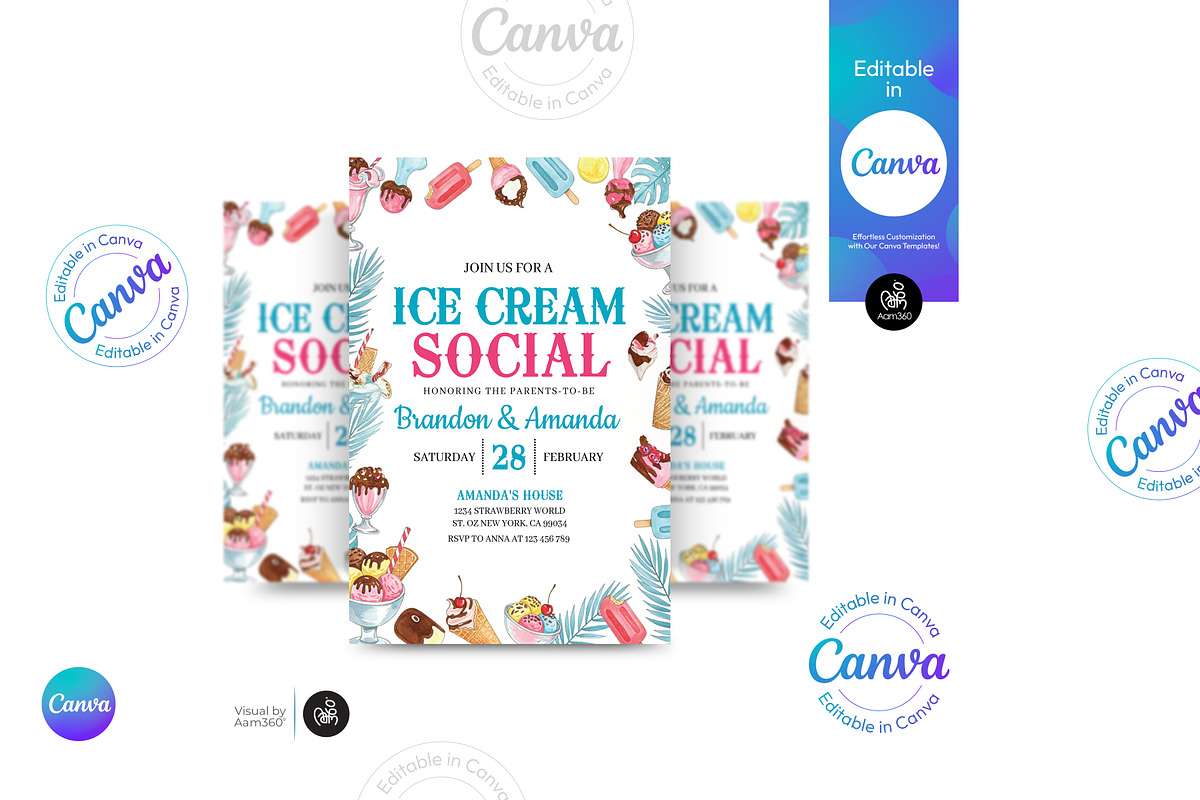 Ice Cream Social Flyer, a Flyer Template by Aam360 (Photo 2 of 3)