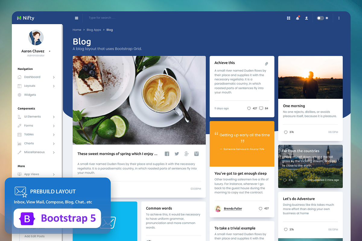Nifty - Light & dark bootstrap 5 admin preview 4
