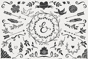 Hand Drawn Romantic Decoration Pack, a Decorative Illustration by kite-kit (Thumbnail 2 of 4)