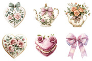 Coquette Tea Party Clipart, a Work Illustration by SinaCreation (Thumbnail 2 of 7)