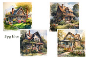 Cottages and gazebos, watercolor, an Object Illustration by AkvarelRiver (Thumbnail 9 of 9)