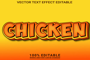 Chicken Vector 3d Editable Text Effe