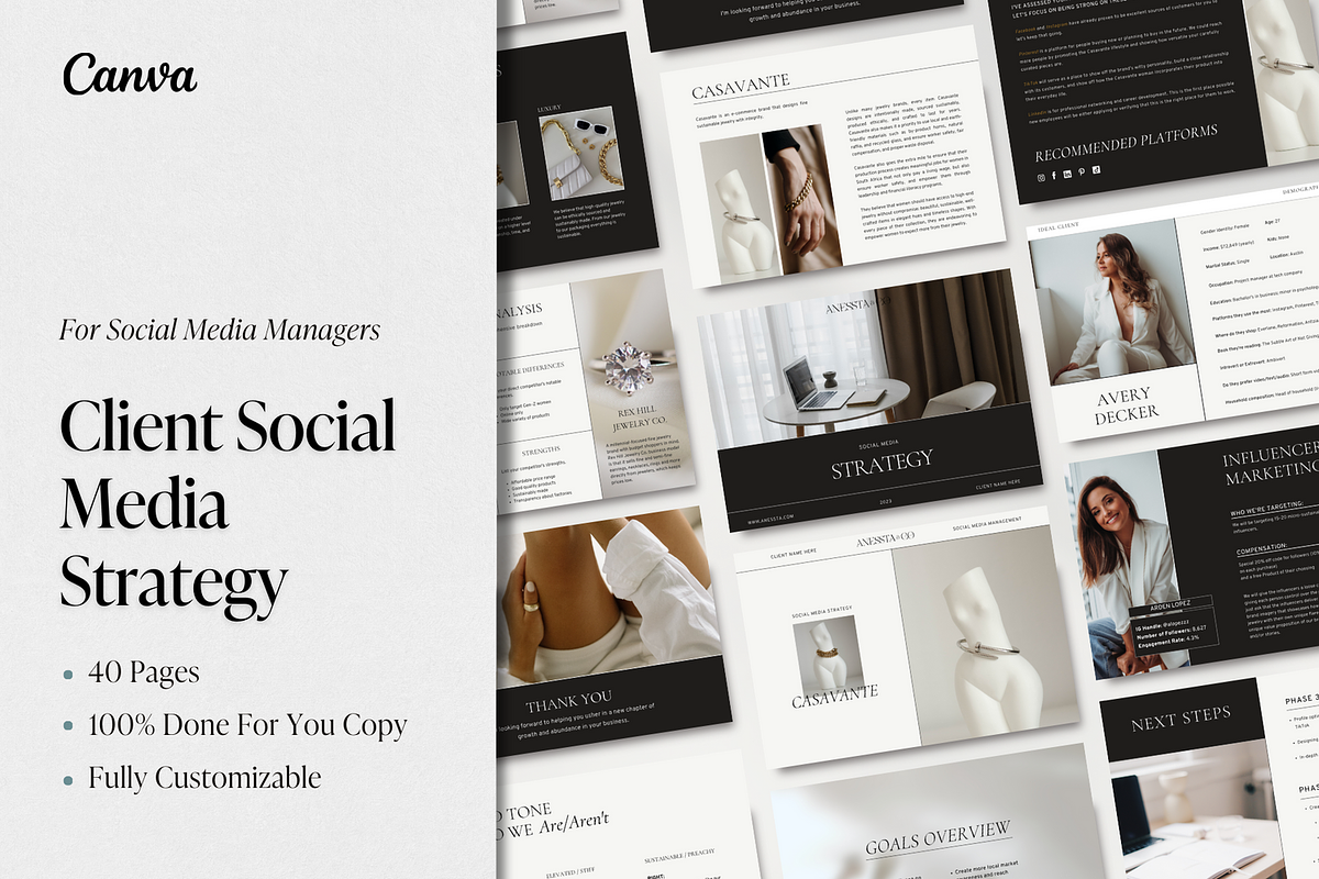 Social Media Strategy Template Canva, a Templates & Theme by Anessta & Co (Photo 1 of 9)
