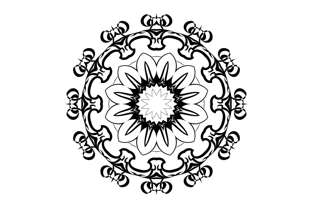 Black and White Mandala Patterns Set, a Decorative Illustration by NJ Himel (Photo 11 of 101)
